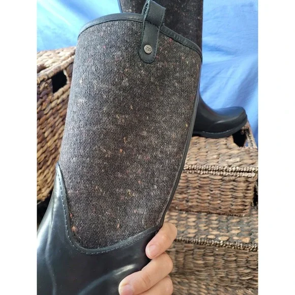 UGG‎ Women's Stefana Waterproof Rubber Boot Black Size 6 Tall - Picture 9 of 16